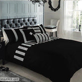 3 Pcs Sequence lace duvet set - Black